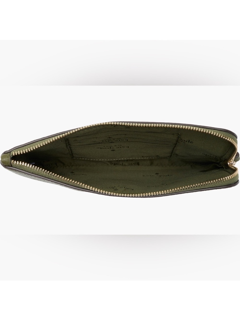 EUC! Kate Spade ♠️ Enchanted Green pebbled leather L-Zip Wristlet/Clutch$138! - Picture 2 of 10
